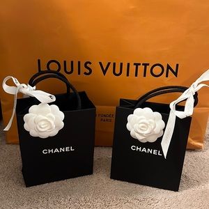 Two empty Chanel Gift Bags